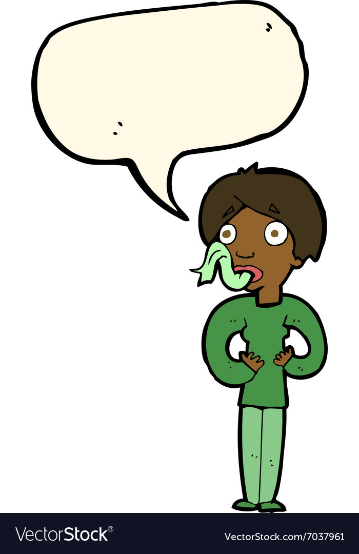 Cartoon woman sticking out tongue with speech