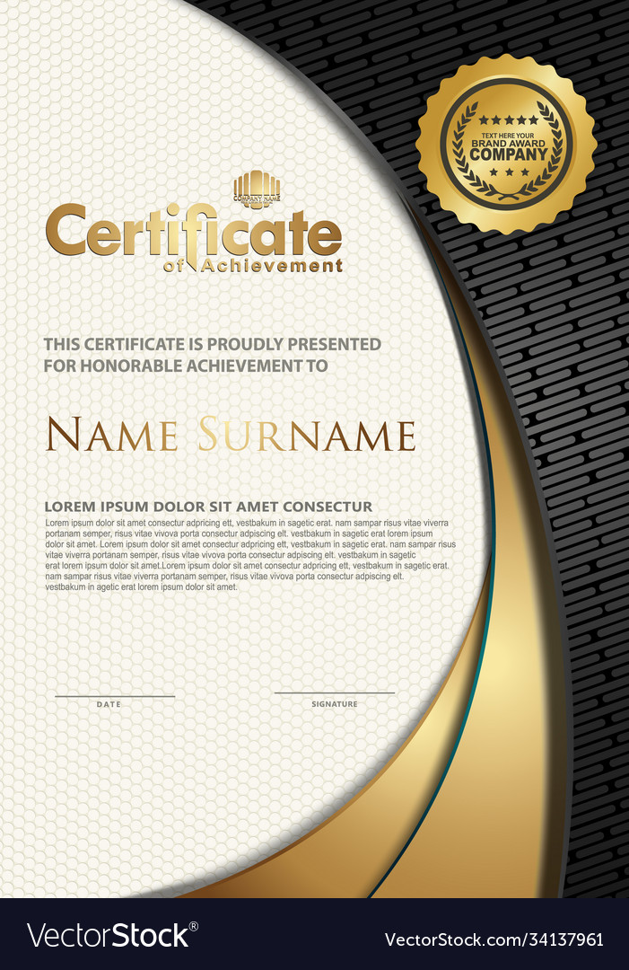 Certificate template with textured background vector image Certificate template with textured background