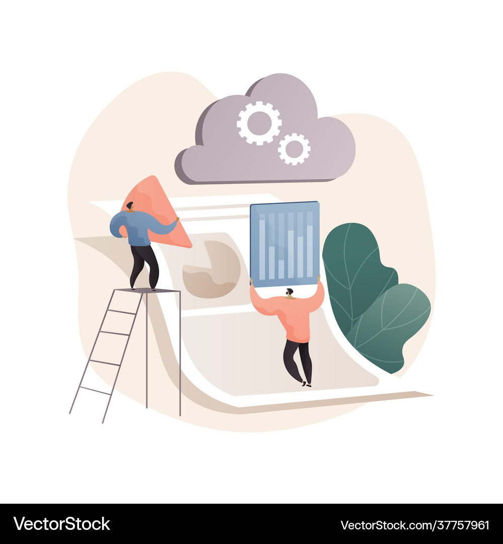 Cloud collaboration abstract concept Royalty Free Vector
