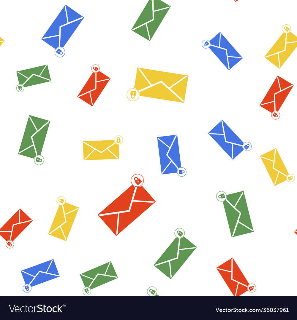 Color email message lock password icon isolated vector image Color email message lock password icon isolated