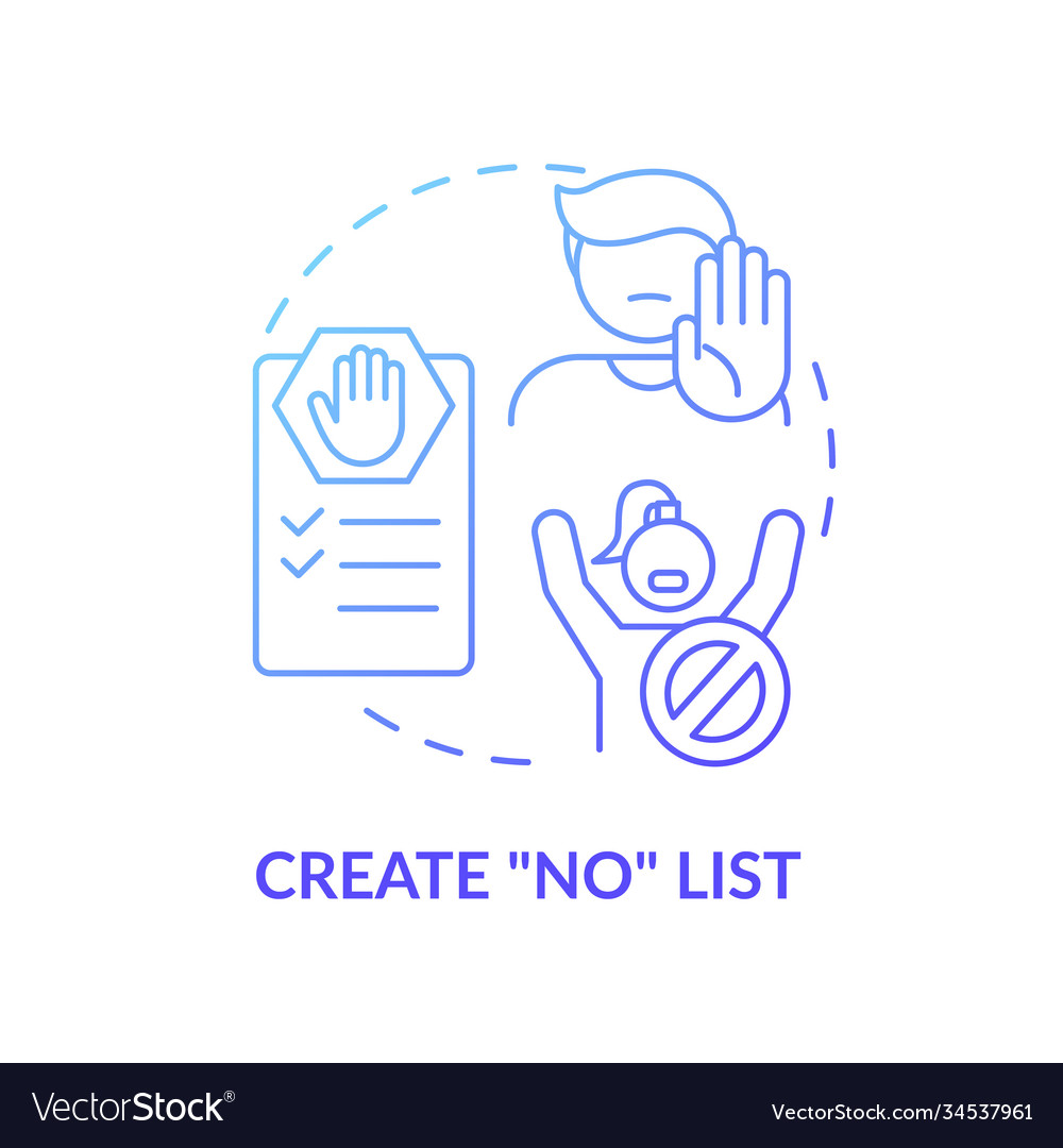 Create no list concept icon vector image Create no list concept icon