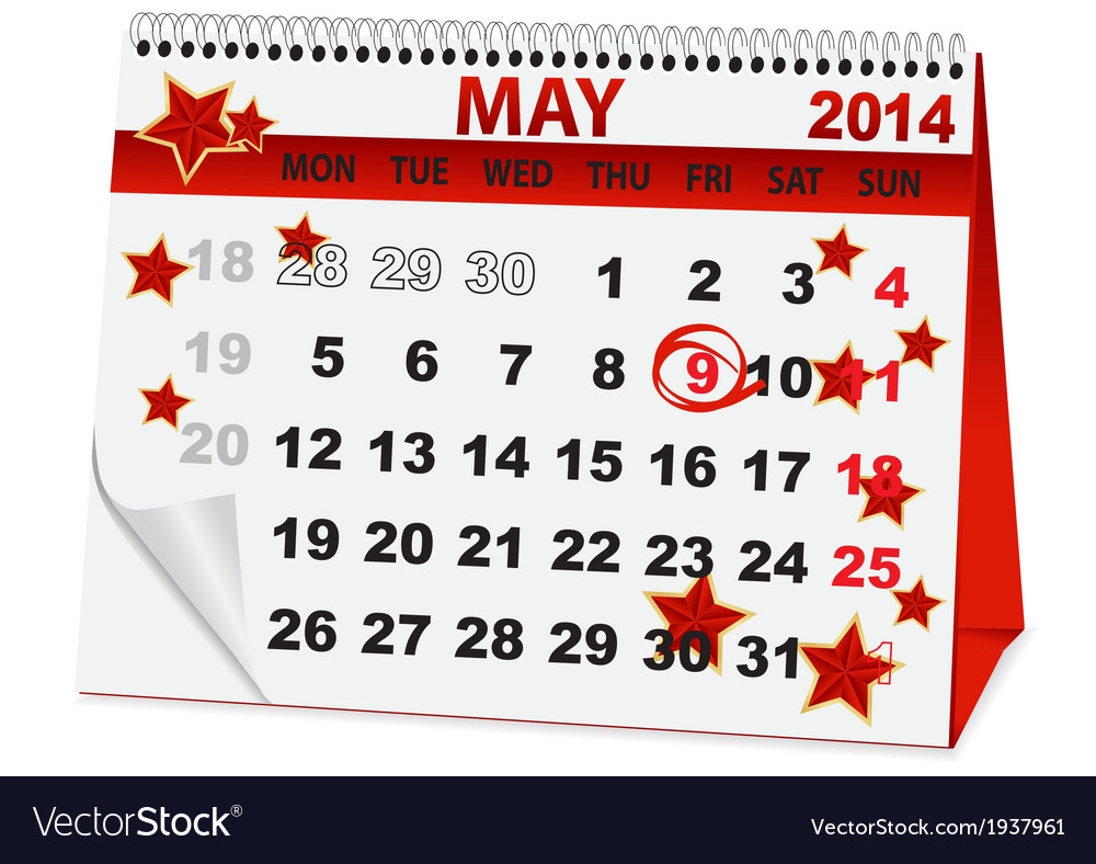 Icon calendar for may 9