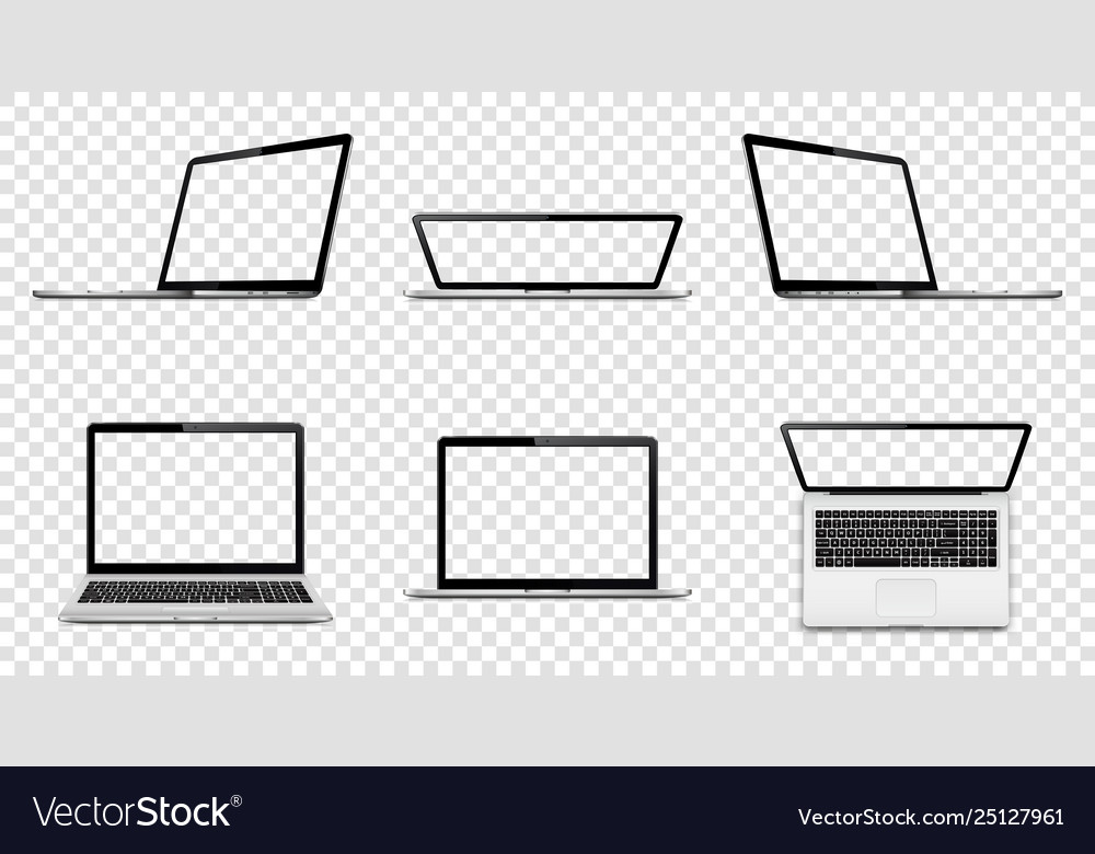 Laptop with transparent screen isolated vector image Laptop with transparent screen isolated