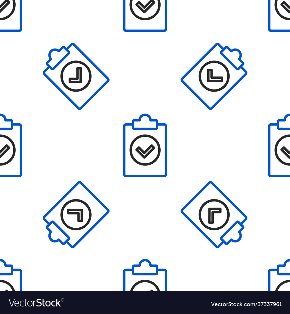 Line completed task icon isolated seamless pattern vector image Line completed task icon isolated seamless pattern