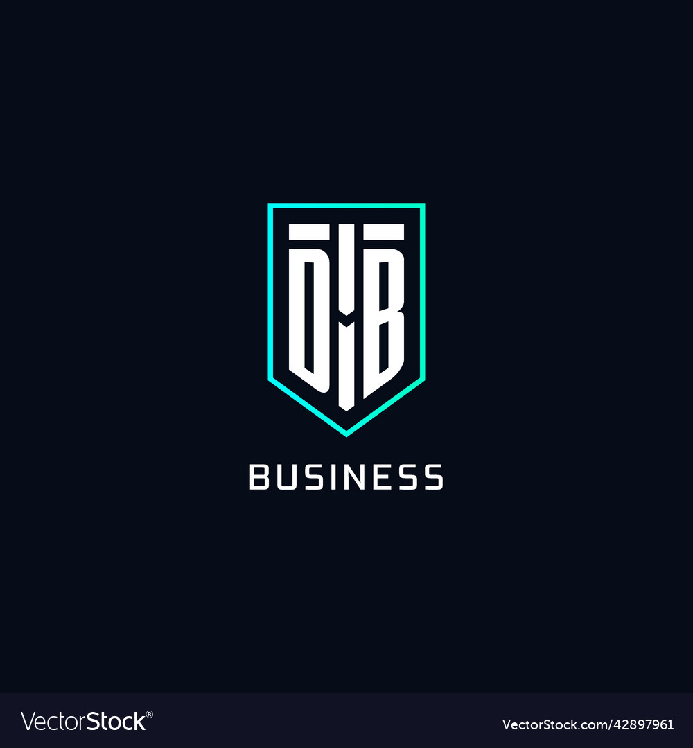 Monogram db logo shield shape geometric style