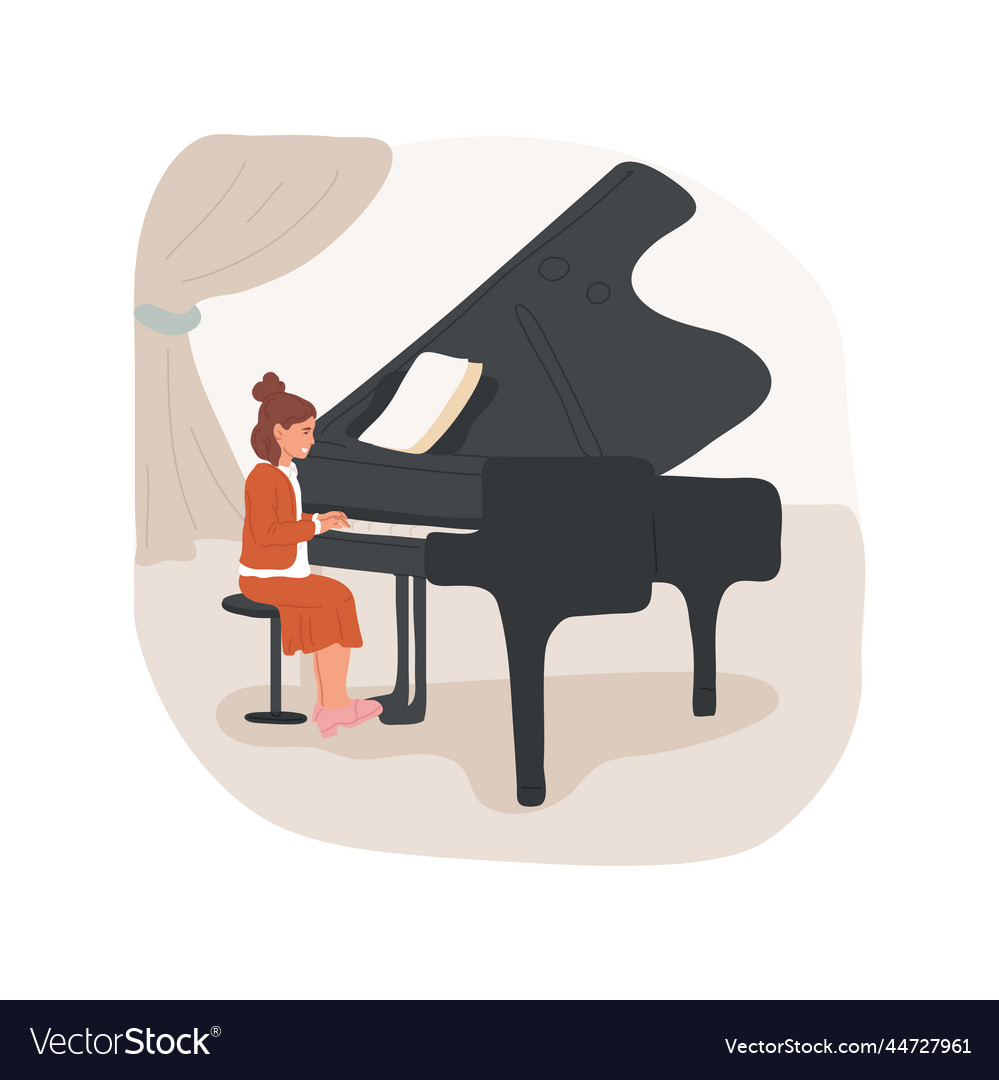 Piano online class isolated cartoon Royalty Free Vector