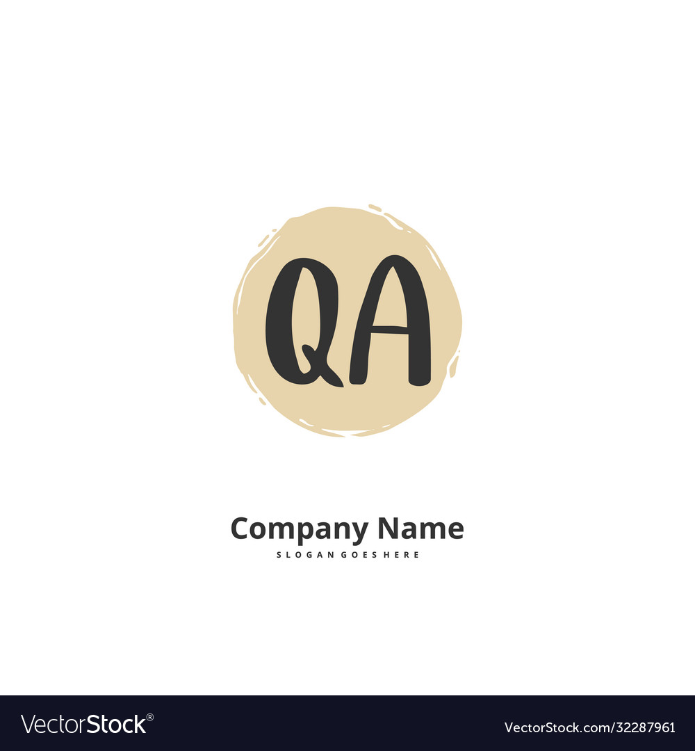 Q a qa initial handwriting and signature logo vector image Q a qa initial handwriting and signature logo