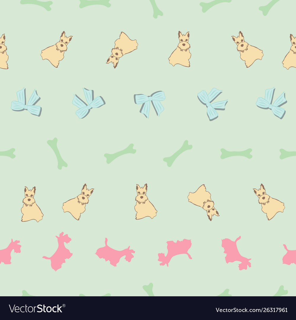 Scottie dog pattern print collection repeat
