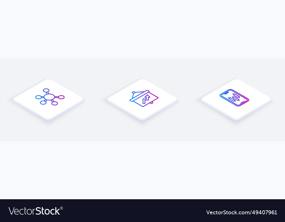 Set isometric line project team base board Vector Image Set isometric line project team base board