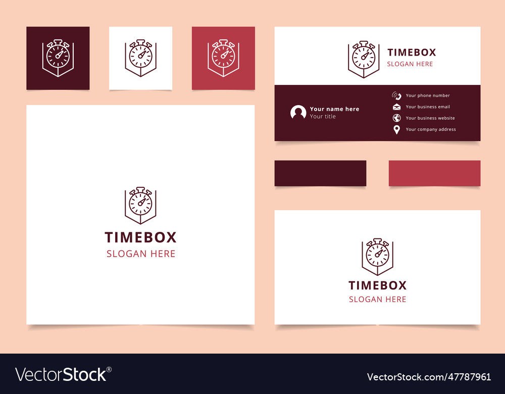 Timebox logo design with editable slogan branding vector image Timebox logo design with editable slogan branding