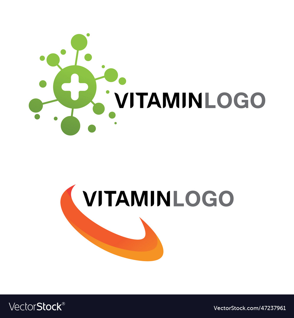 Vitamin c logo design icon health nutrition