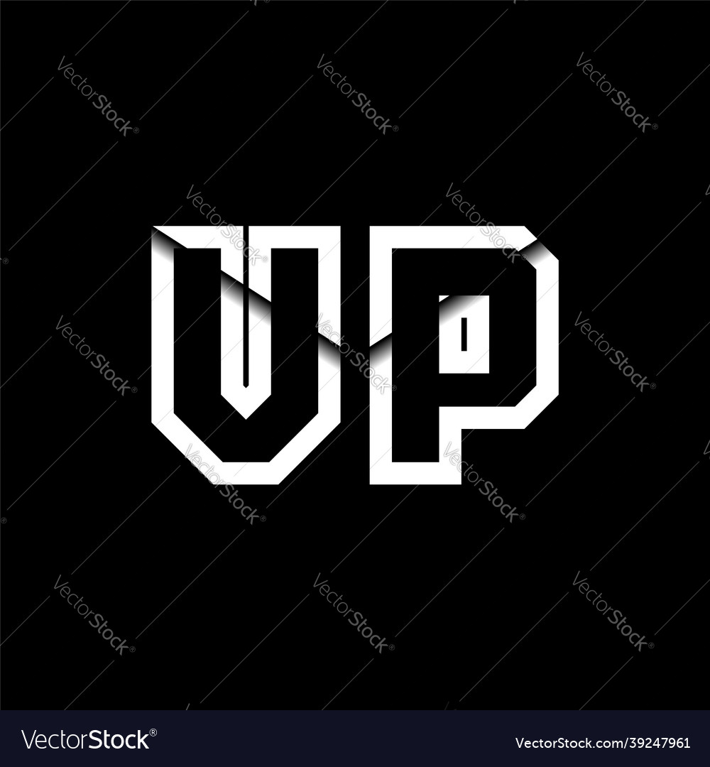 Vp monogram envelope shape style Vector Image Vp monogram envelope shape style