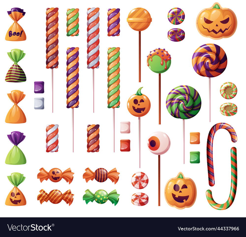 A set of sweets for halloween cookies in the form Vector Image