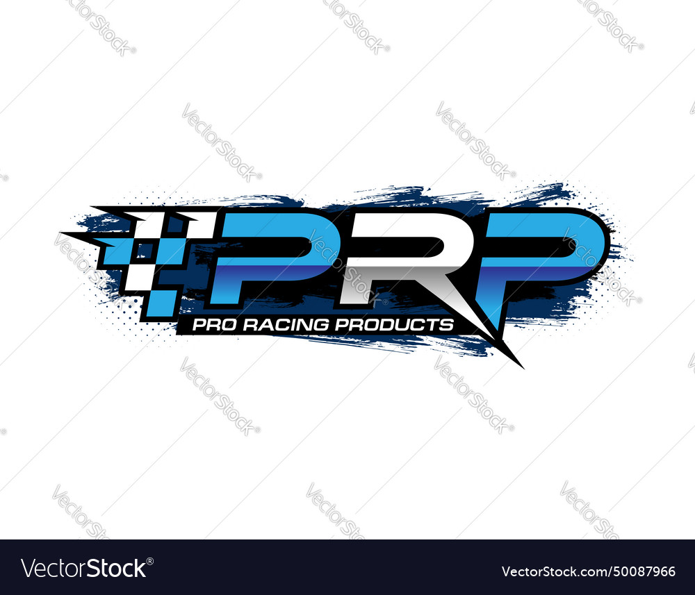 Blue prp racing flag logo design template Vector Image