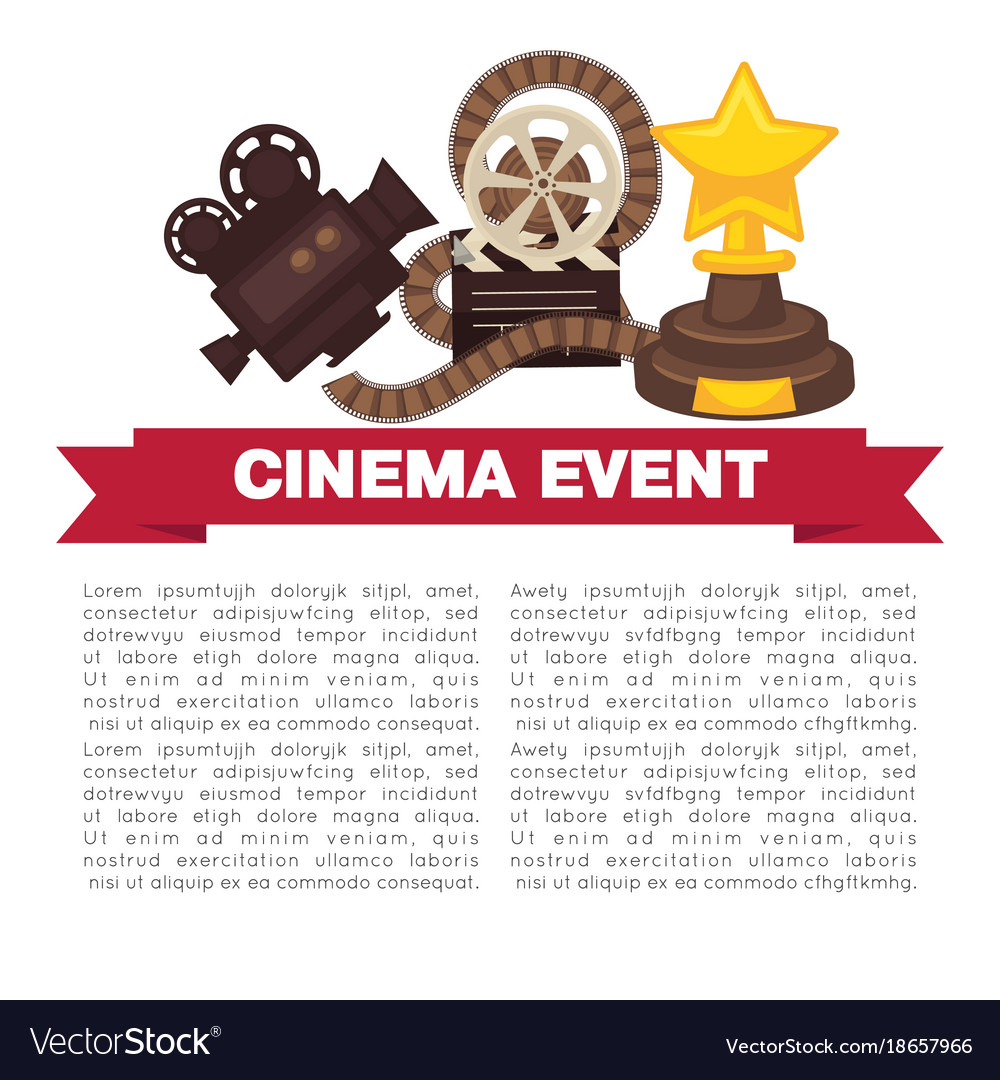 cinema event promotional poster template with vector image promo poster template