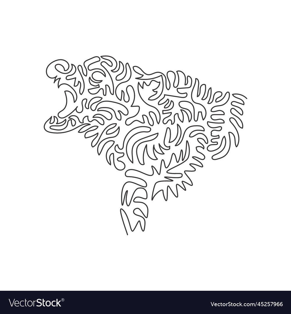 Continuous curve one line drawing of hungry vector image Continuous curve one line drawing of hungry