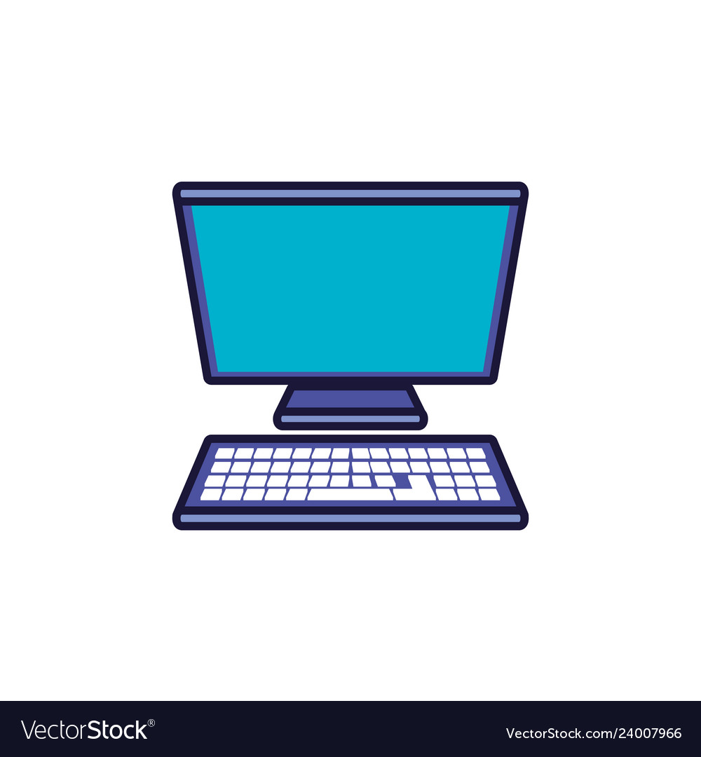 Desktop computer isolated icon