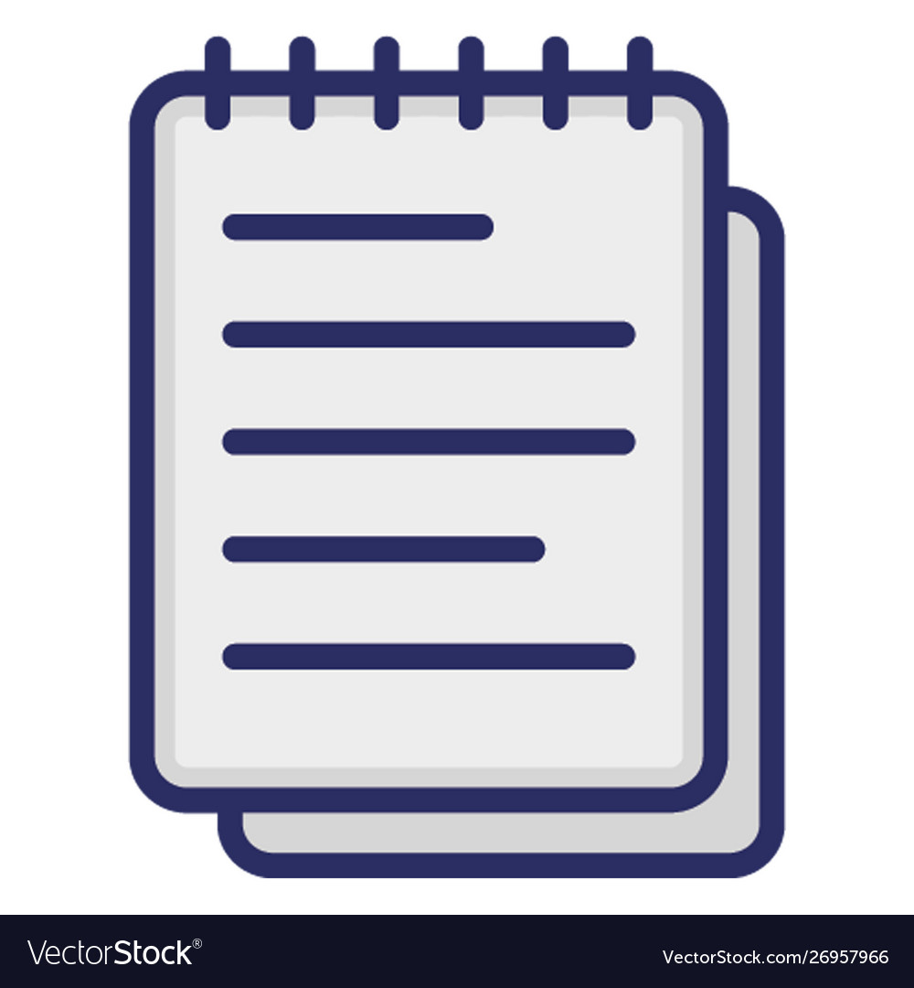 Drafting pad outline fill with color isolated vec