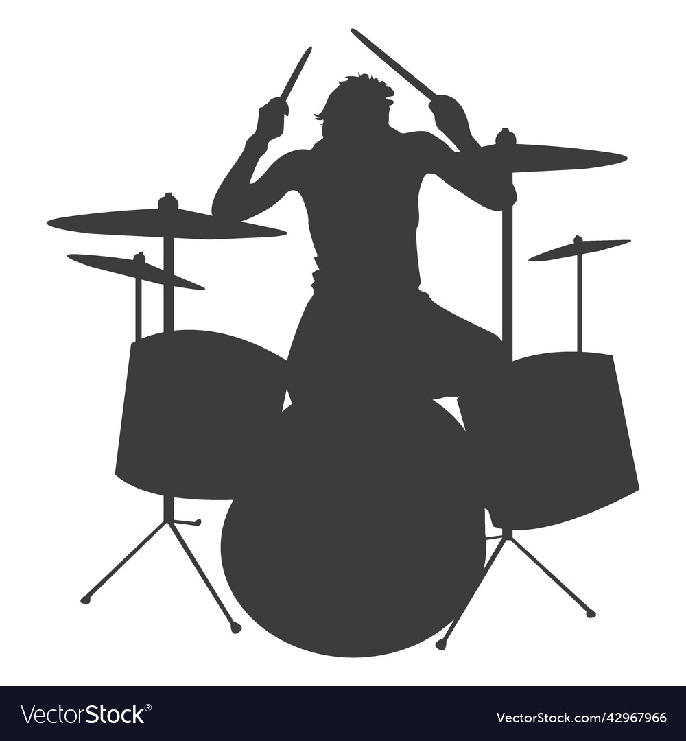 Drummer Silhouette Royalty Free Vector Image VectorStock