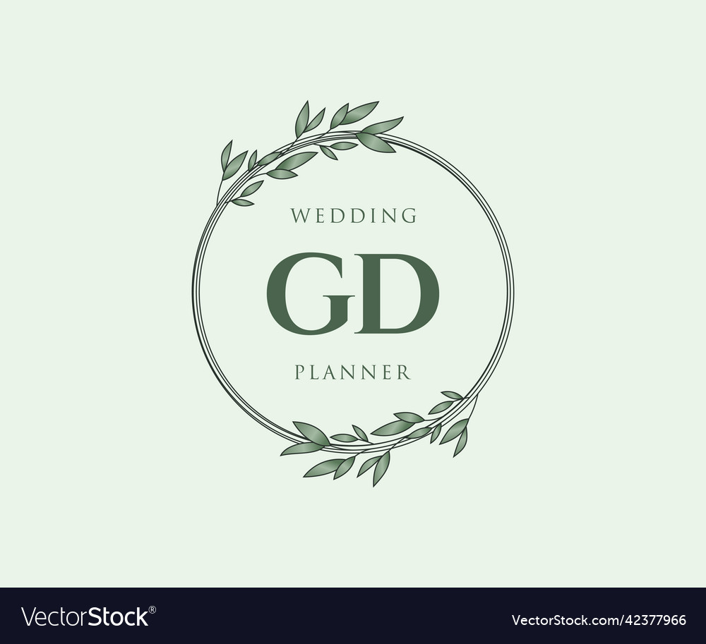 Gd initials letter wedding monogram logos