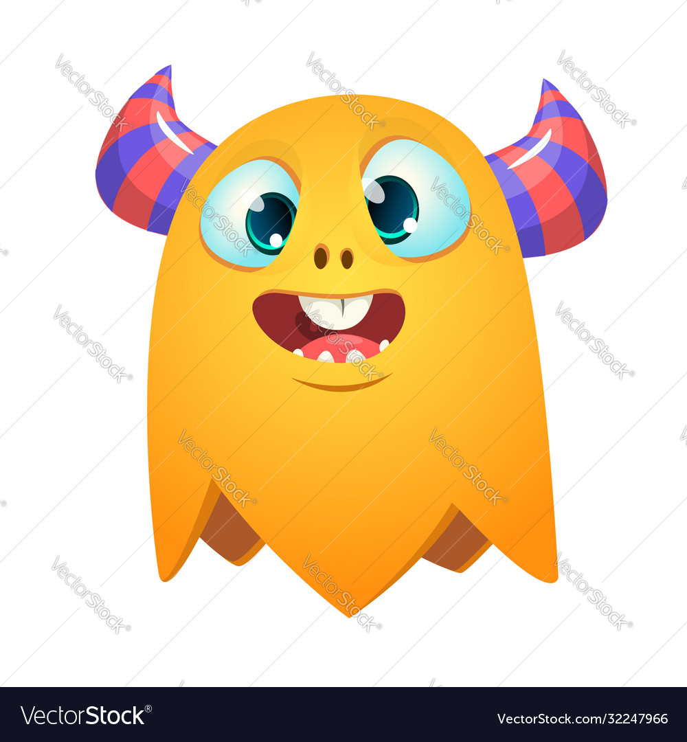 Happy and cute cartoon monster halloween funny Vector Image