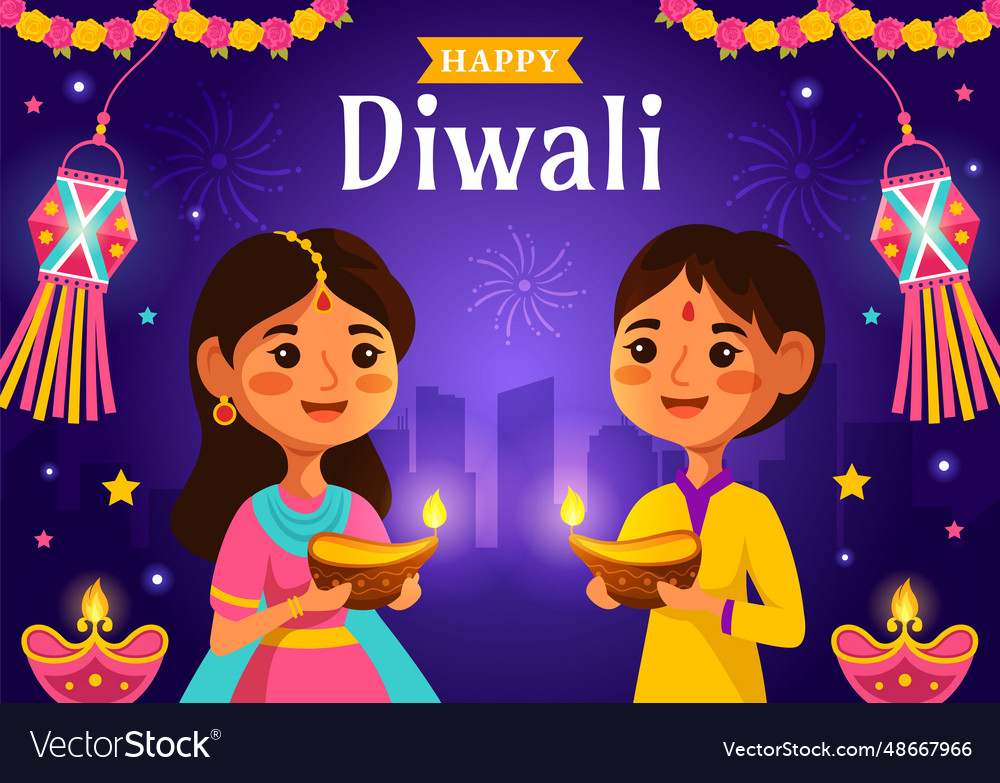 Happy diwali hindu with indian rangoli Royalty Free Vector