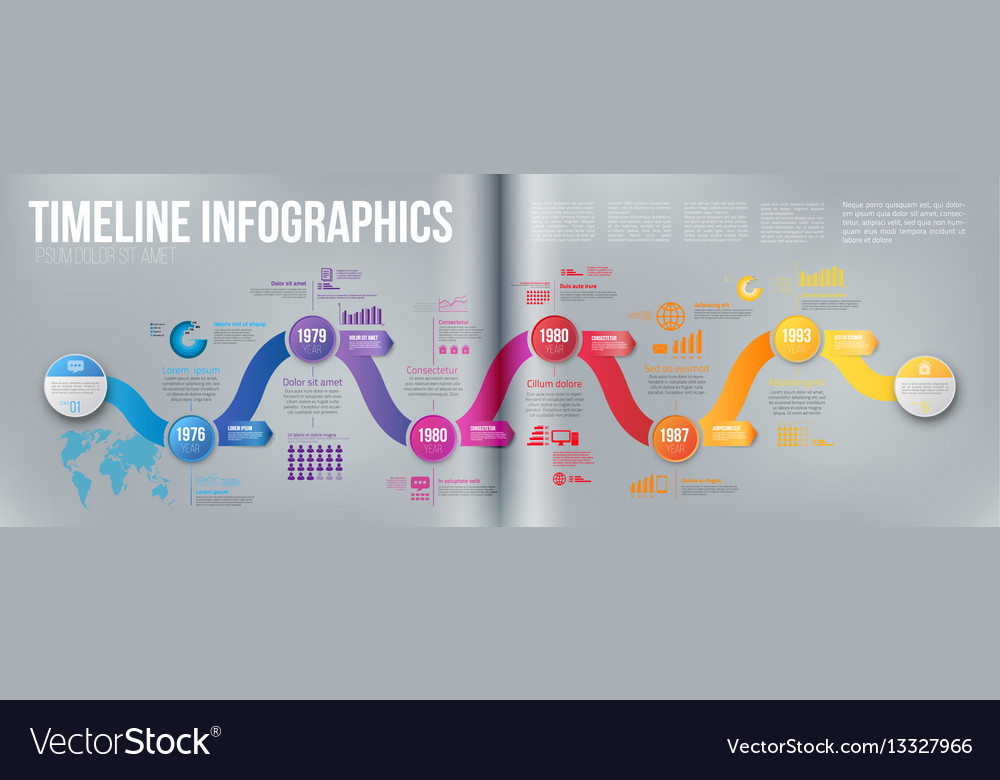 Infographics arrow timeline hystory template