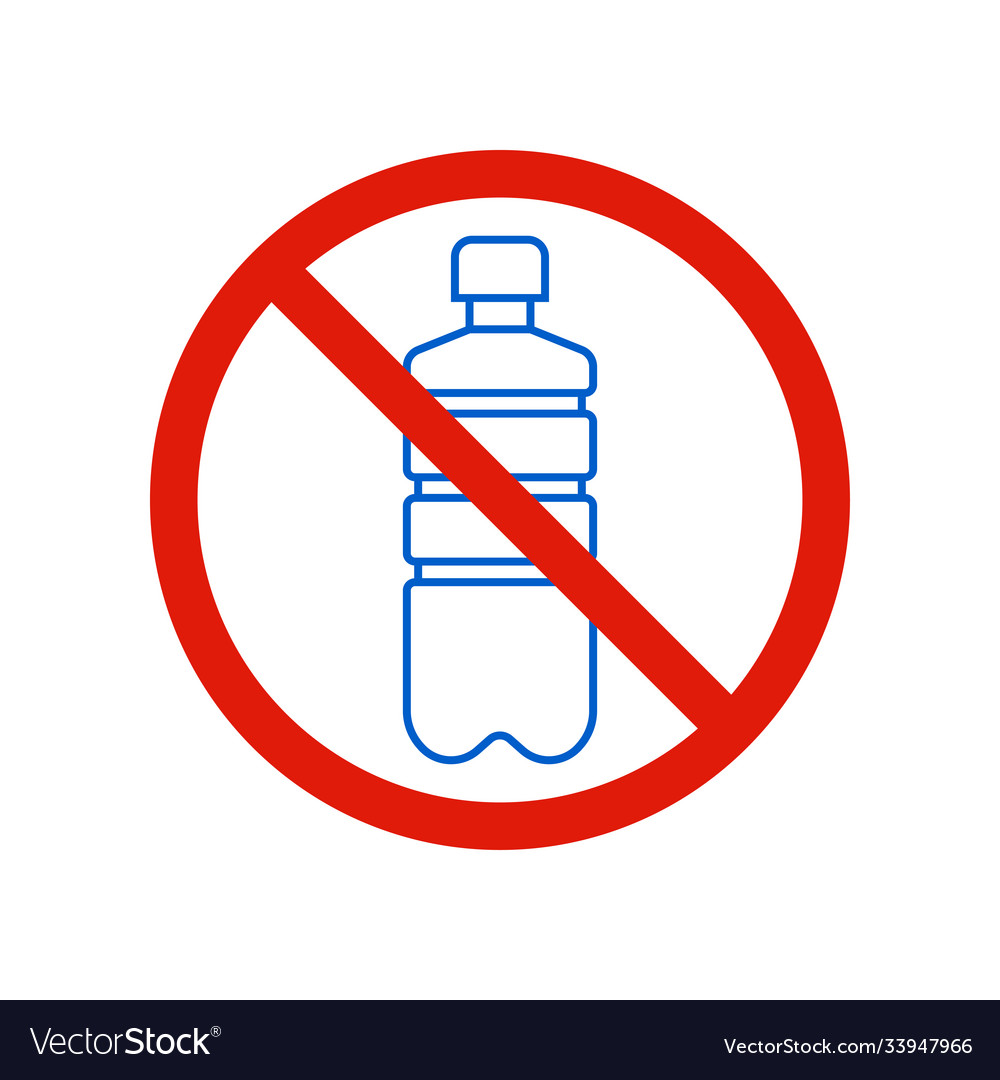 No plastic bottle no littering warning sign Vector Image