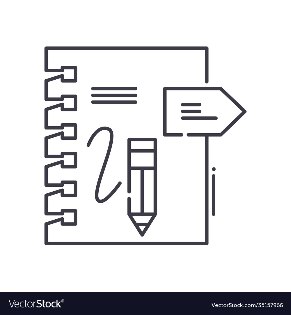 Notes and reports icon linear isolated vector image Notes and reports icon linear isolated