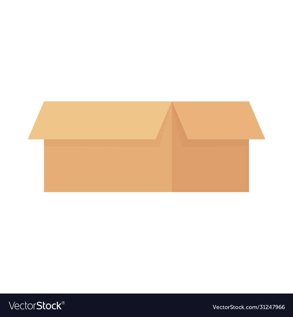 Open cardboard box storage isolated icon design Vector Image