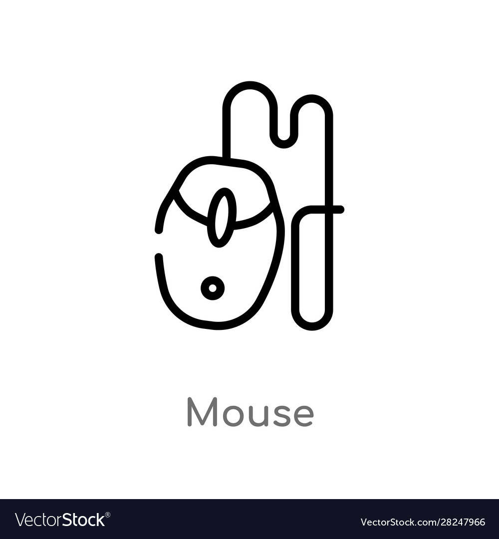 Outline mouse icon isolated black simple line