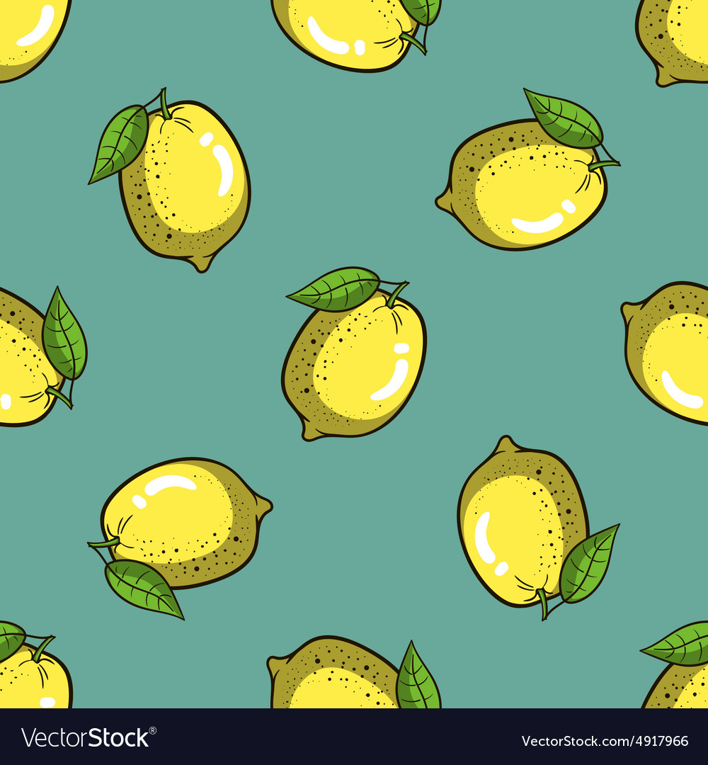 Pattern made from hand drawn lemons