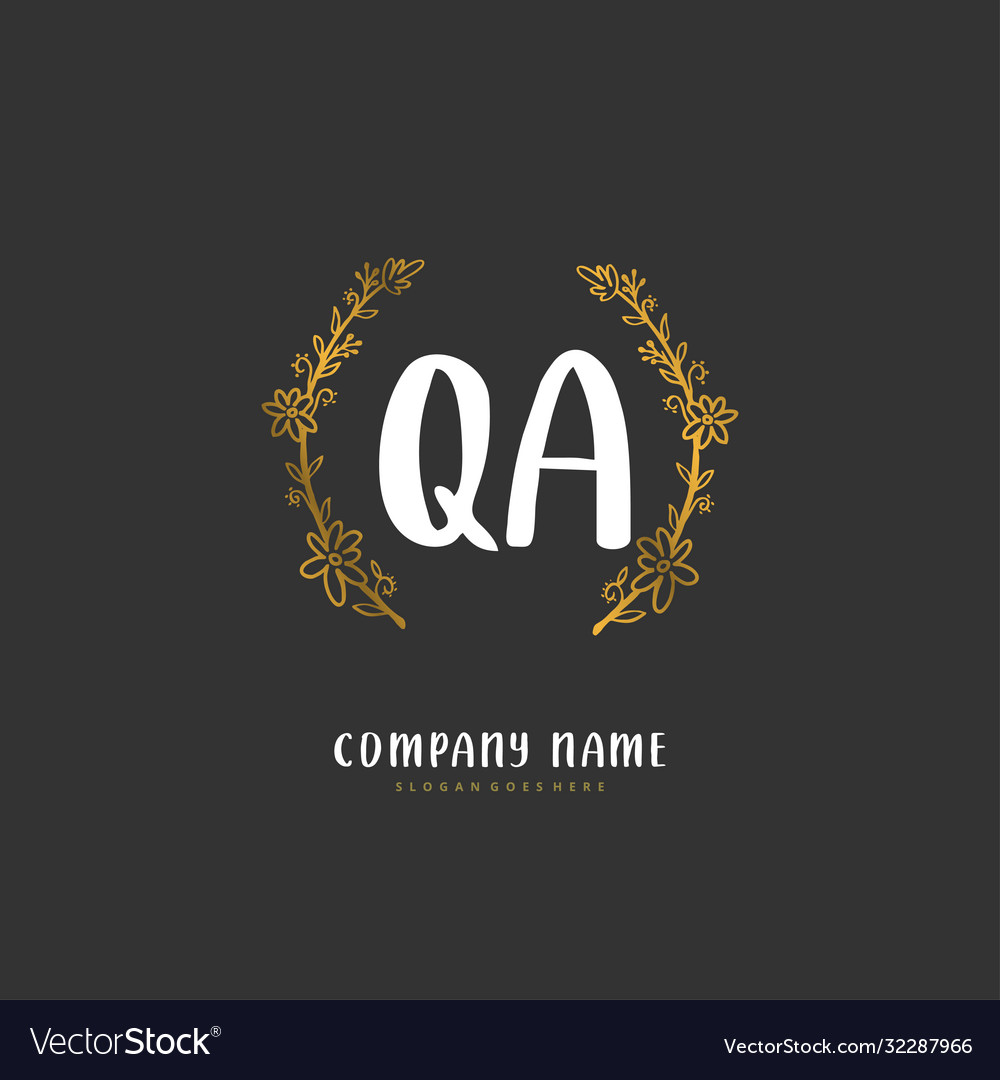 Q a qa anfängliches Handschrift- und Unterschriftslogo