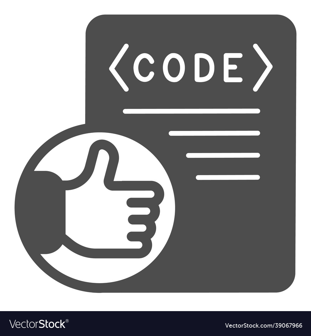 Thumbs auf Code-Datei die gut gemacht solide Vector Image Thumbs auf Code-Datei die gut gemacht solide