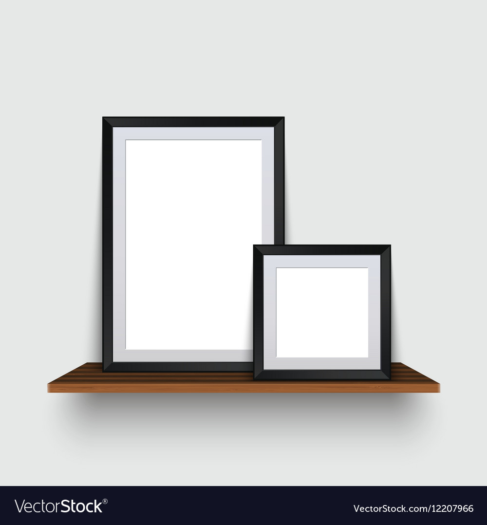 Two Empty Frames on Shelf