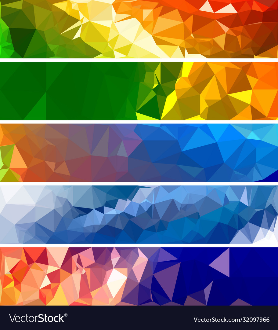 Various banner set with triangle pattern Vector Image Various banner set with triangle pattern