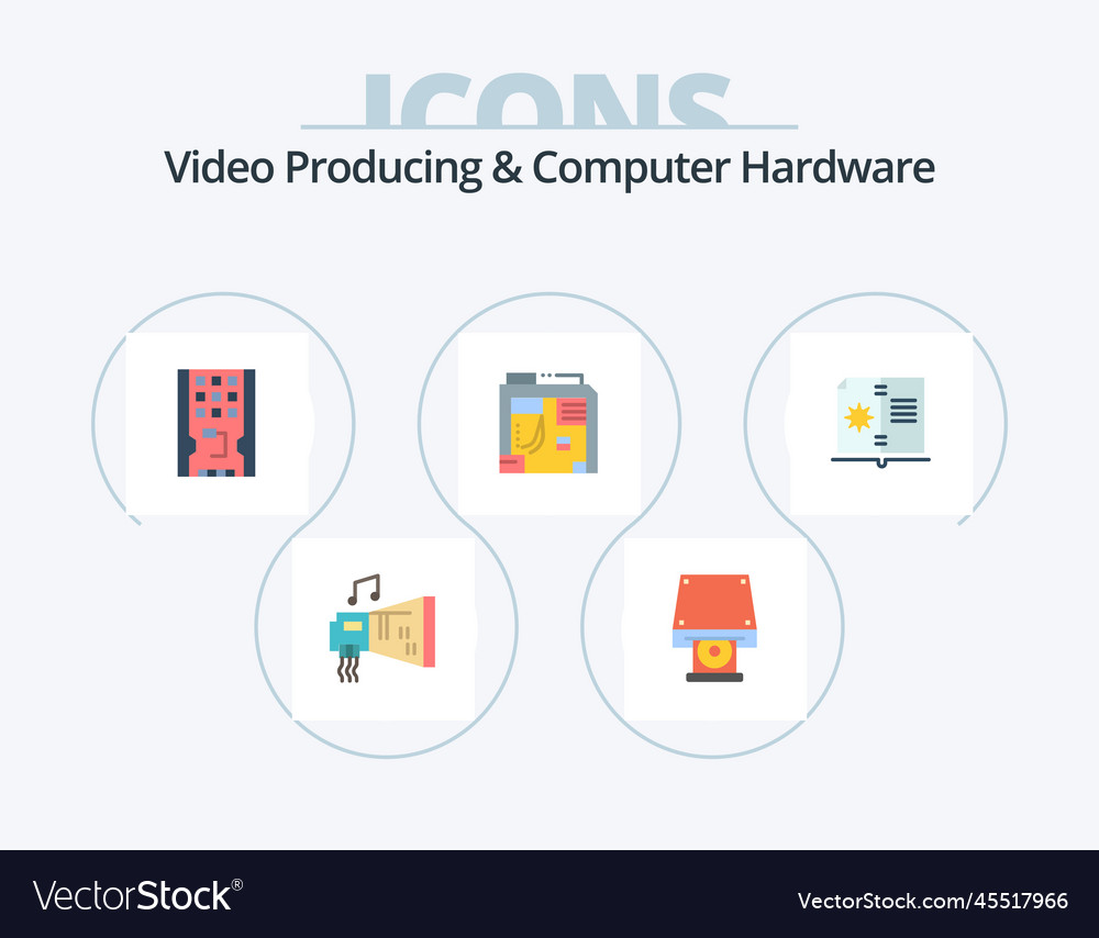 Video producing and computer hardware flat icon