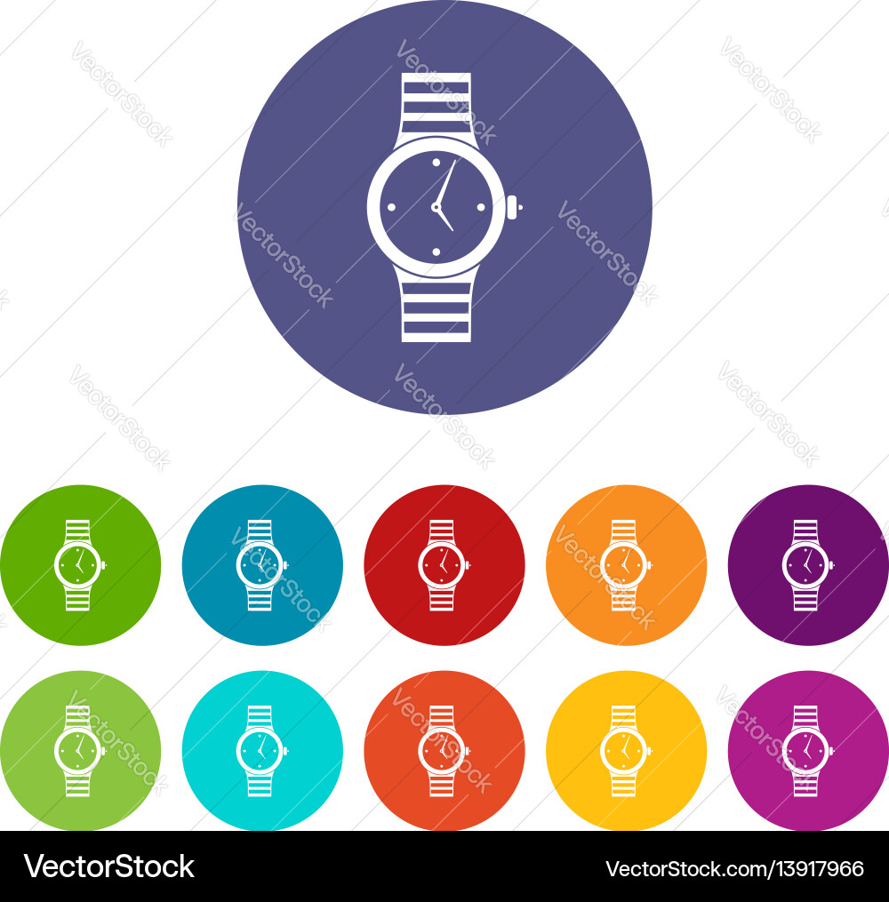Watch set icons Royalty Free Vector Image - VectorStock