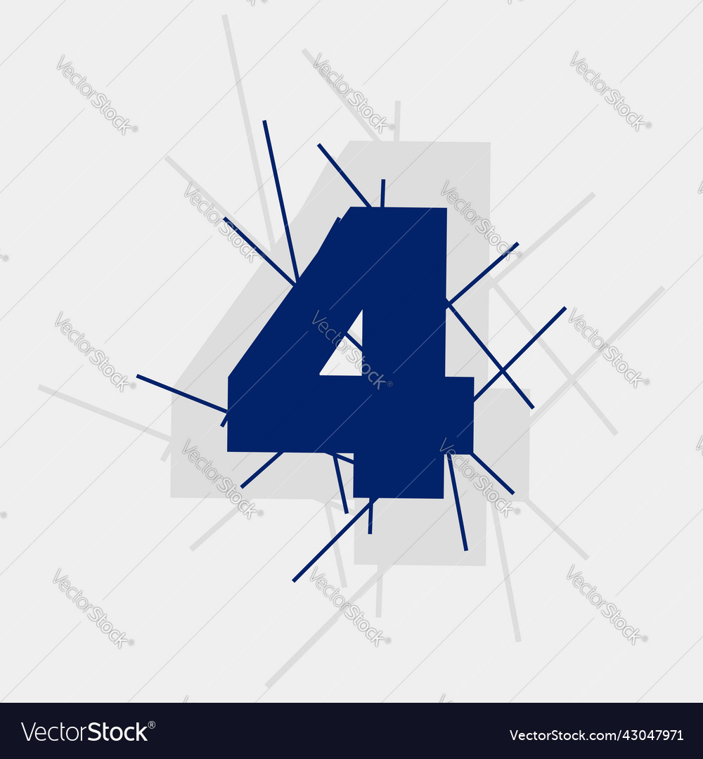 4 numeric text conceptual logo design vector image 4 numeric text conceptual logo design