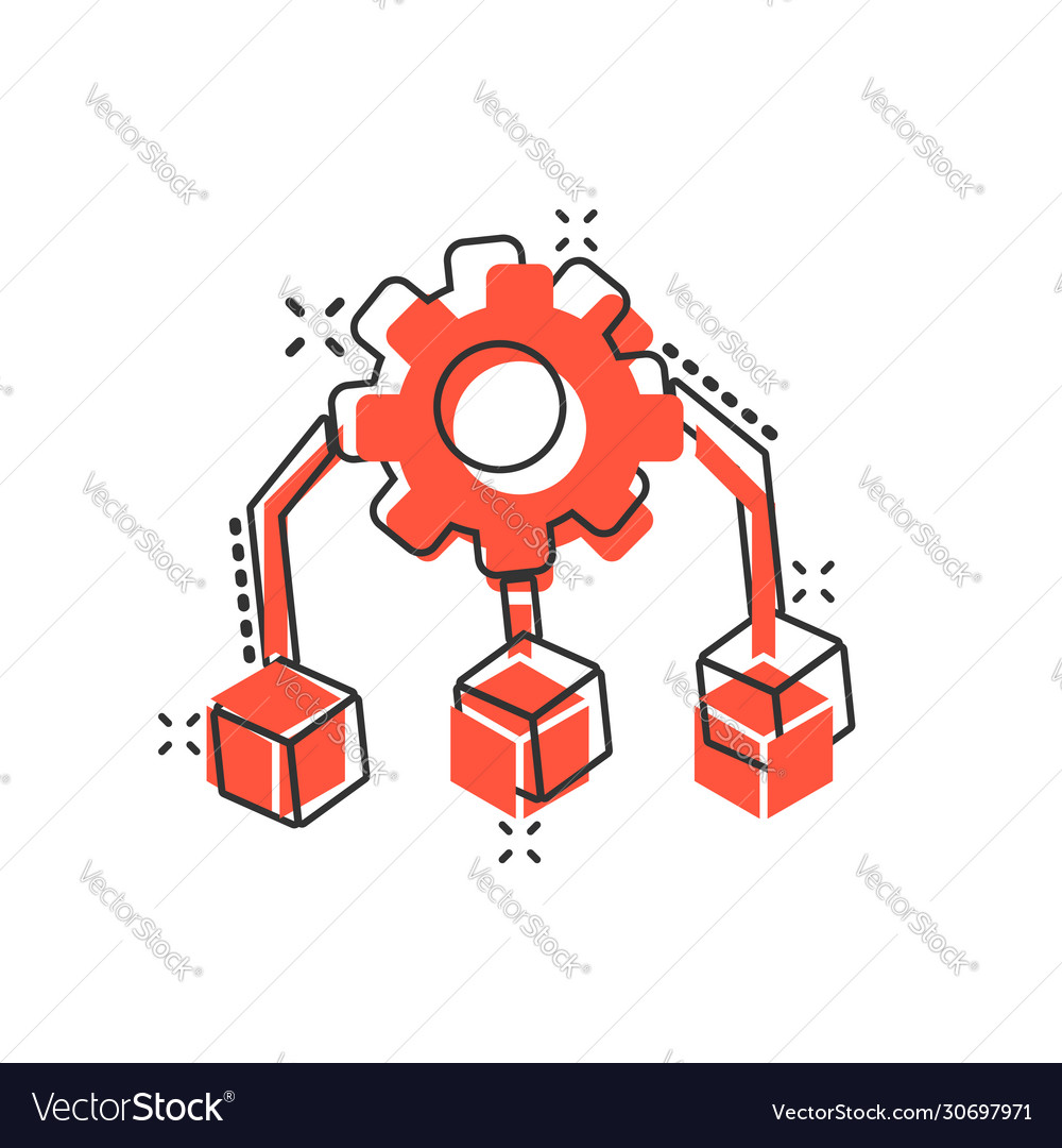 Api technology icon in comic style algorithm vector image Api technology icon in comic style algorithm