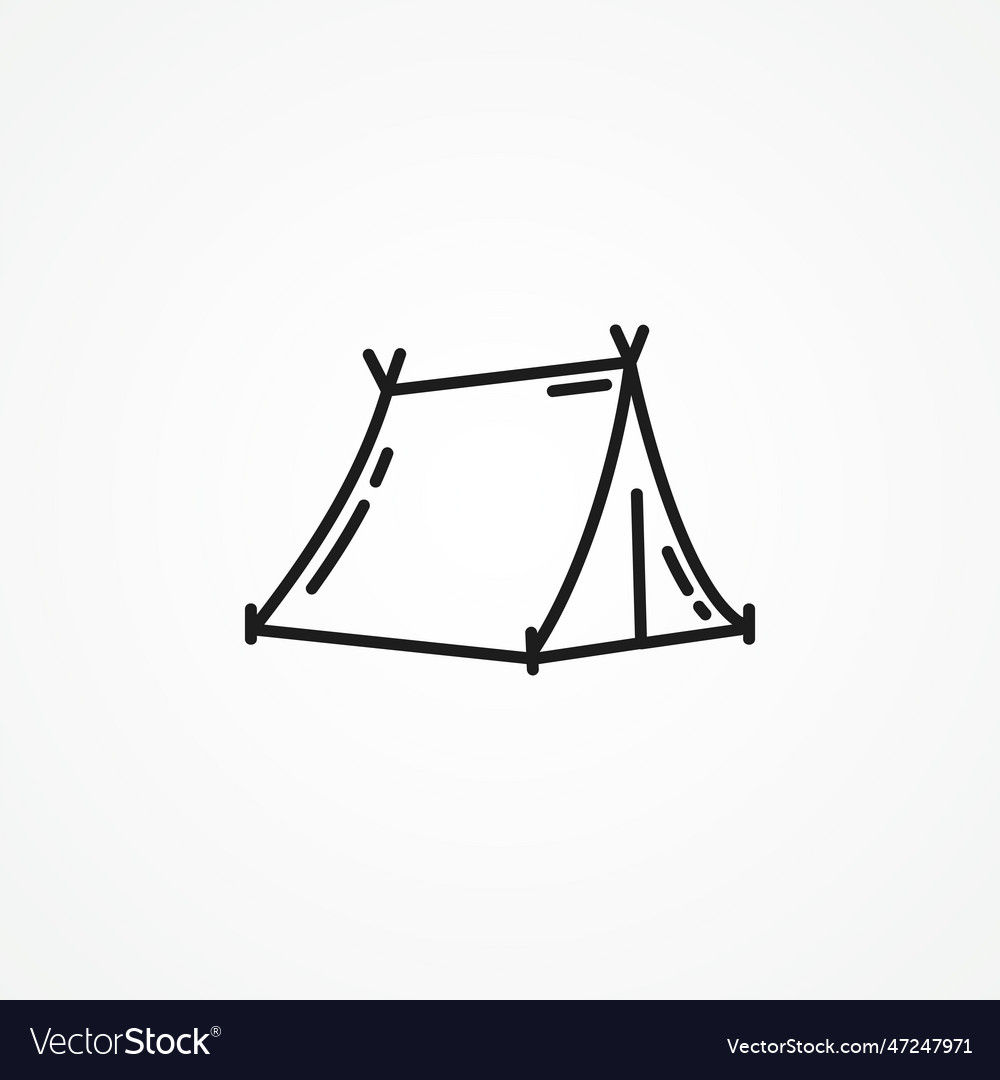 Camping tent line icon tent line icon Royalty Free Vector