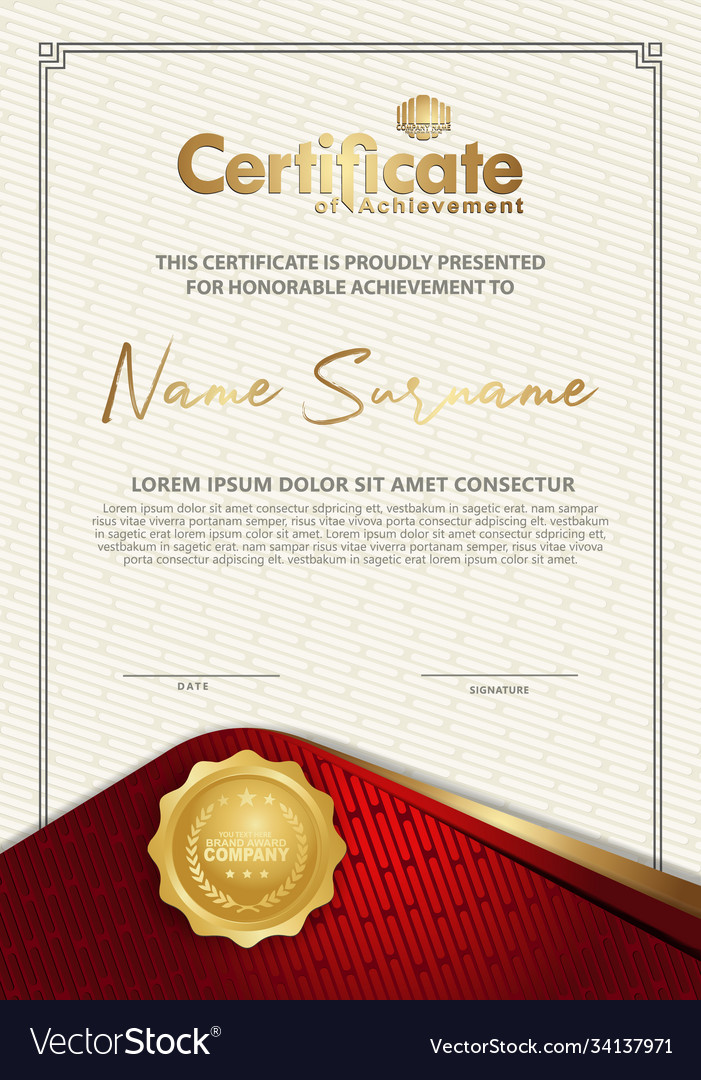 Certificate template with textured background