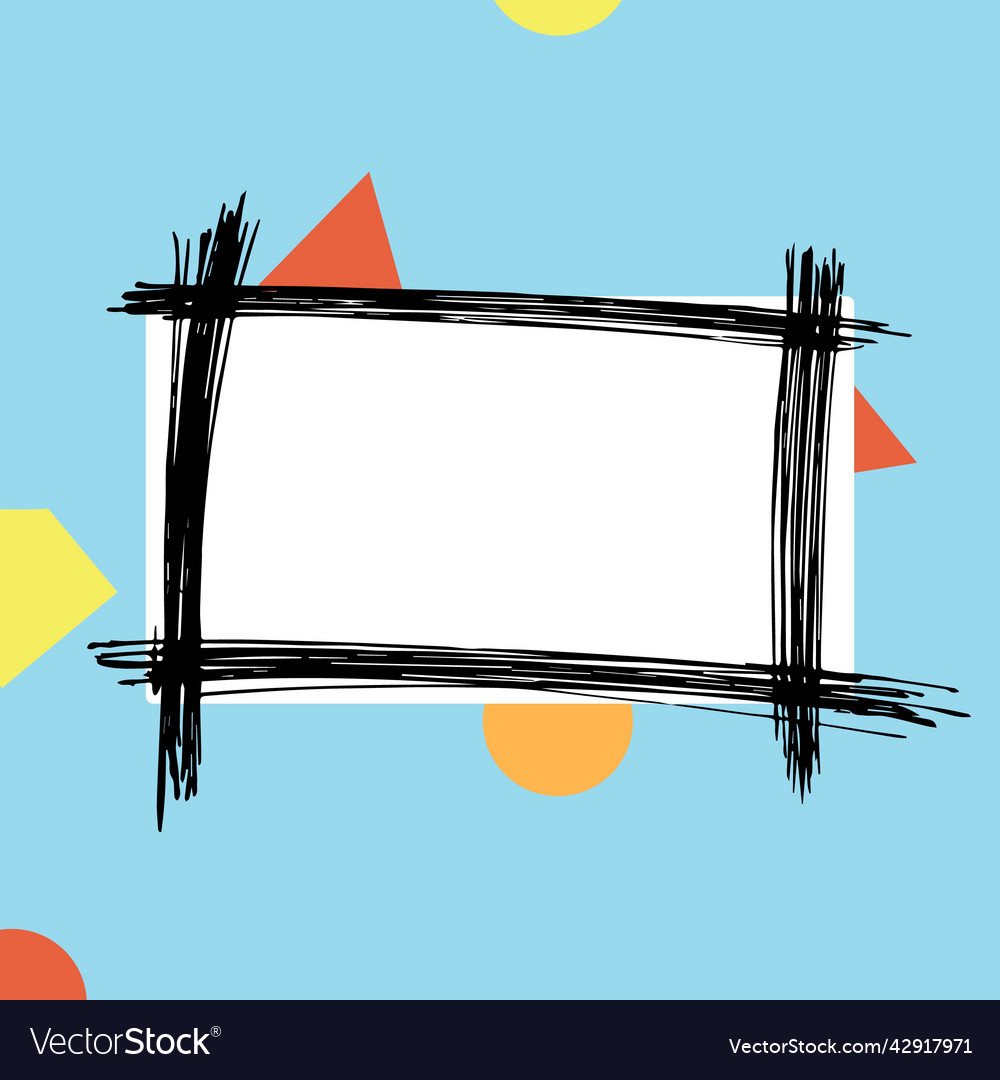 Colored simple frame with geometrical