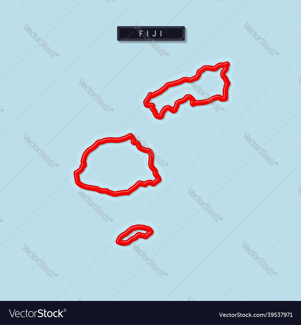 Fiji Bold Outline Map Royalty Free Vector Image | The Best Porn Website