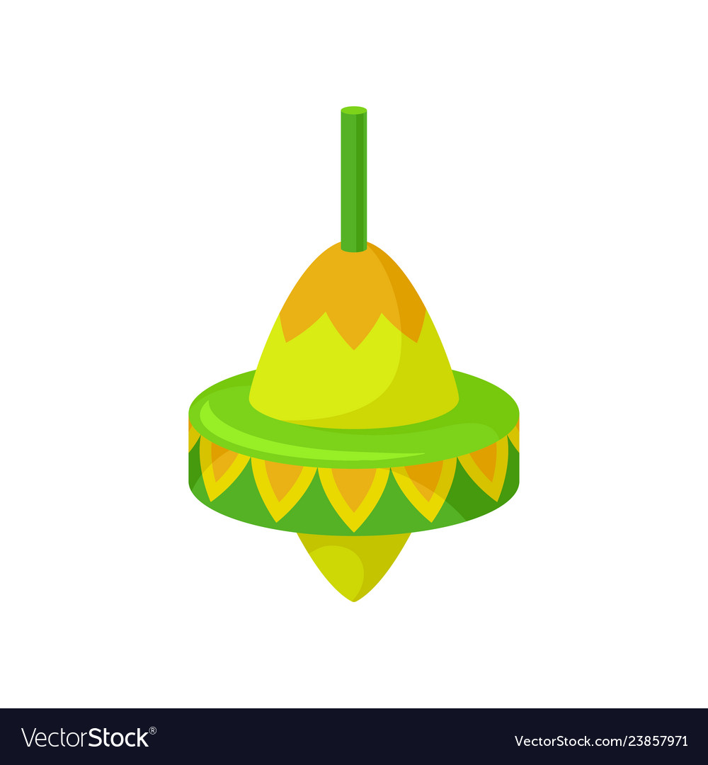 Flat icon of pear-shaped humming top