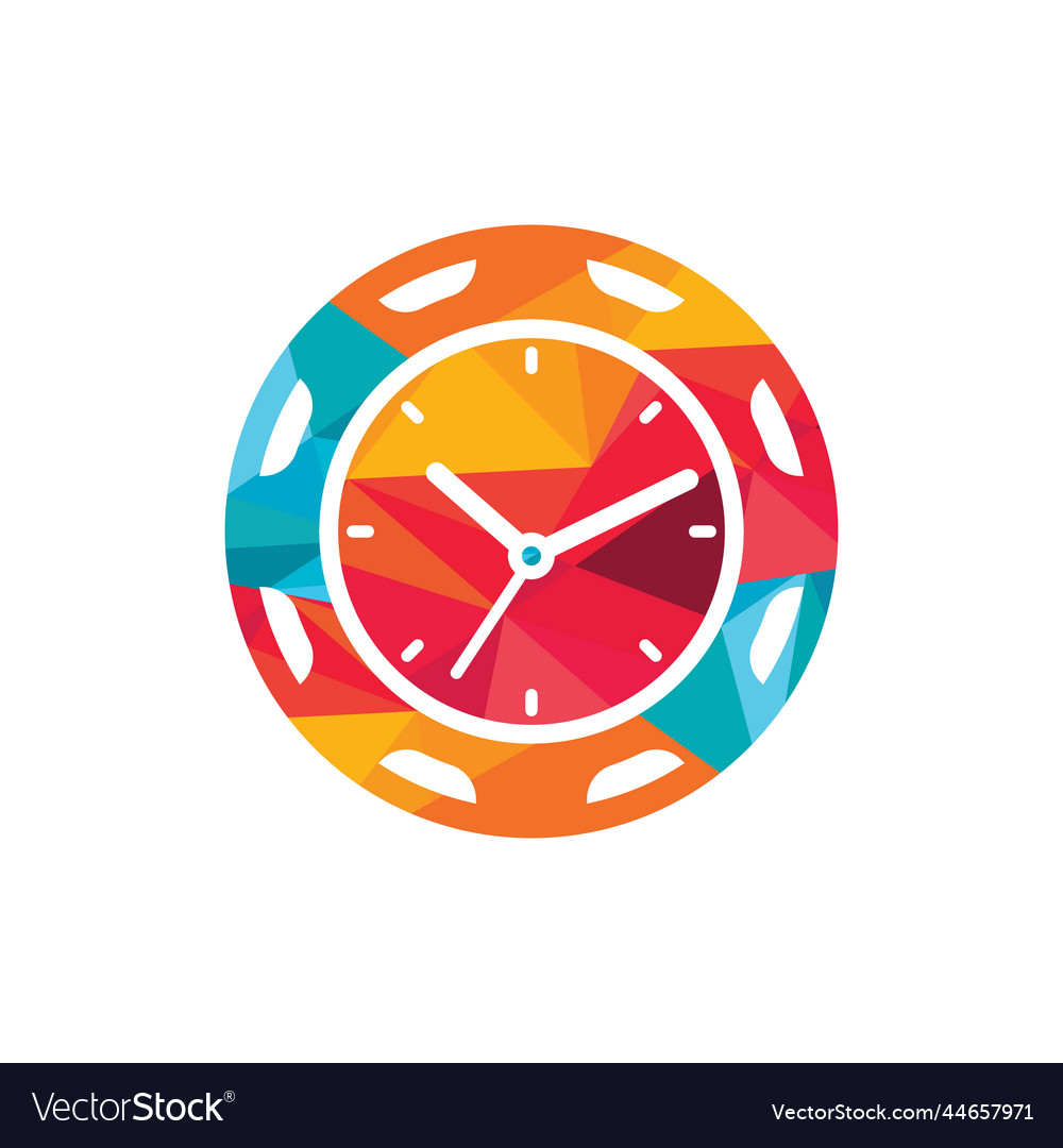 Gear and analog clock logo design template Vector Image
