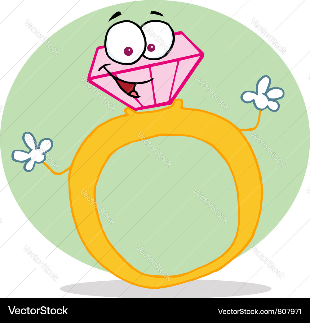 Gold and diamond ring Royalty Free Vector Image