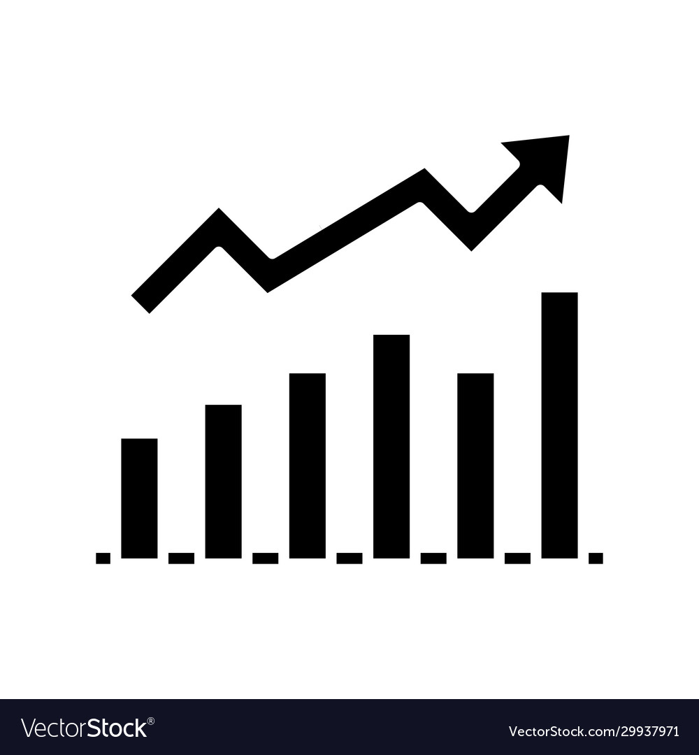 Market performance black icon concept Royalty Free Vector