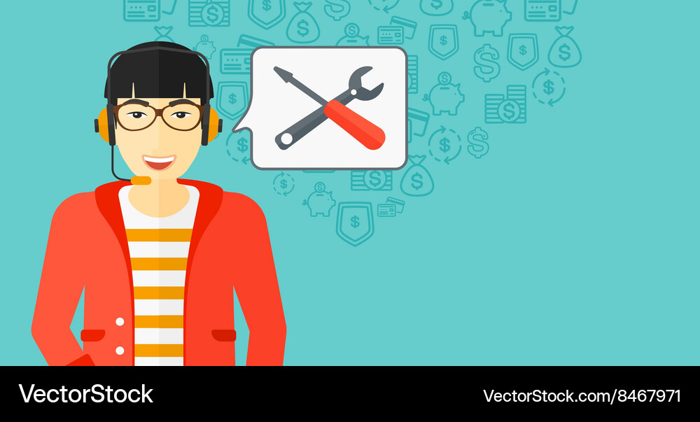 Operator of technical support Royalty Free Vector Image