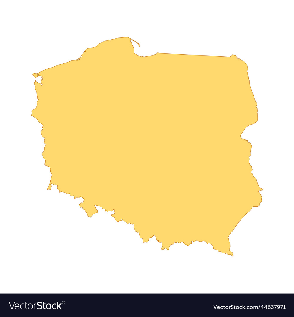 Poland map color line element border Vector Image Poland map color line element border